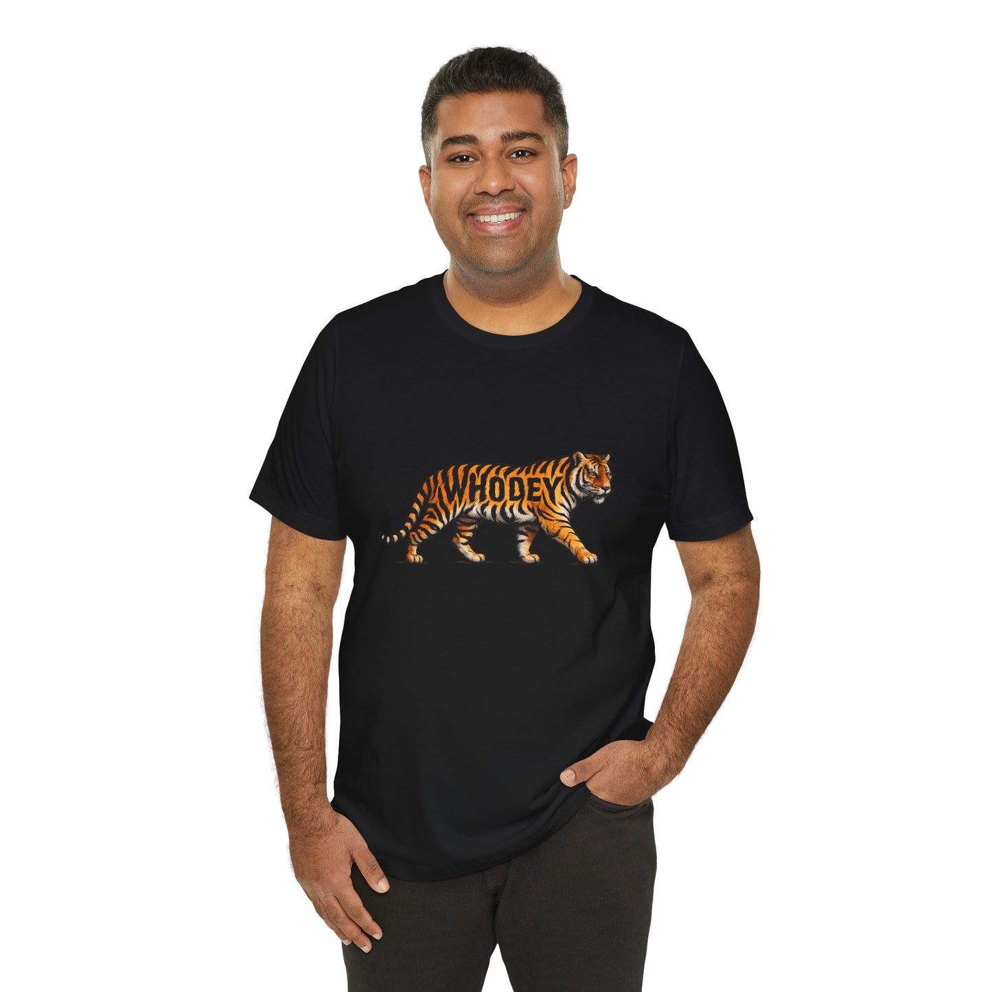 Tiger Graphic Tee — ‘WHODEY’ Vintage Striped Tiger Shirt