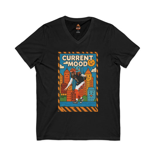 Current Mood: Hitting the Griddy T-Shirt – Joe Burrow Cincinnati Football V Neck Tee