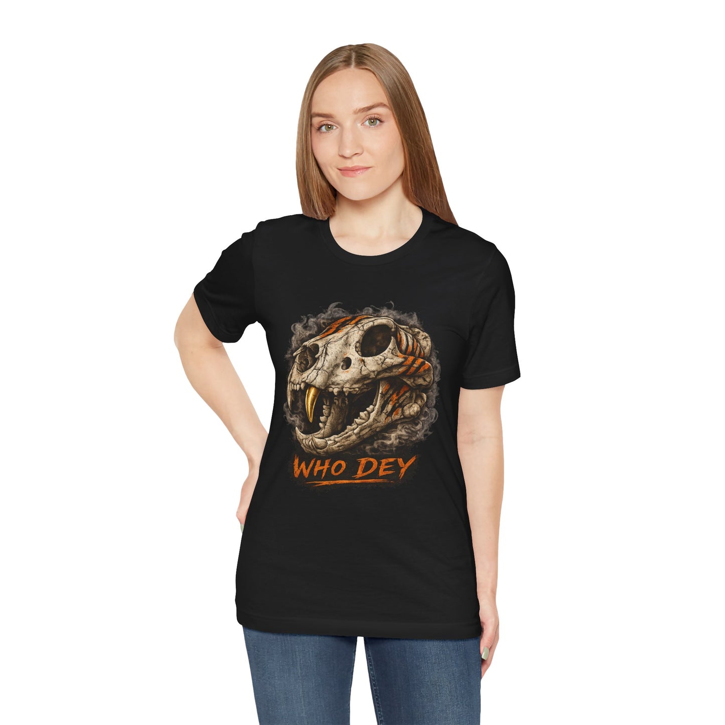 Skull Tiger 'WHO DEY' Tee — Bengals Fan Graphic T-Shirt