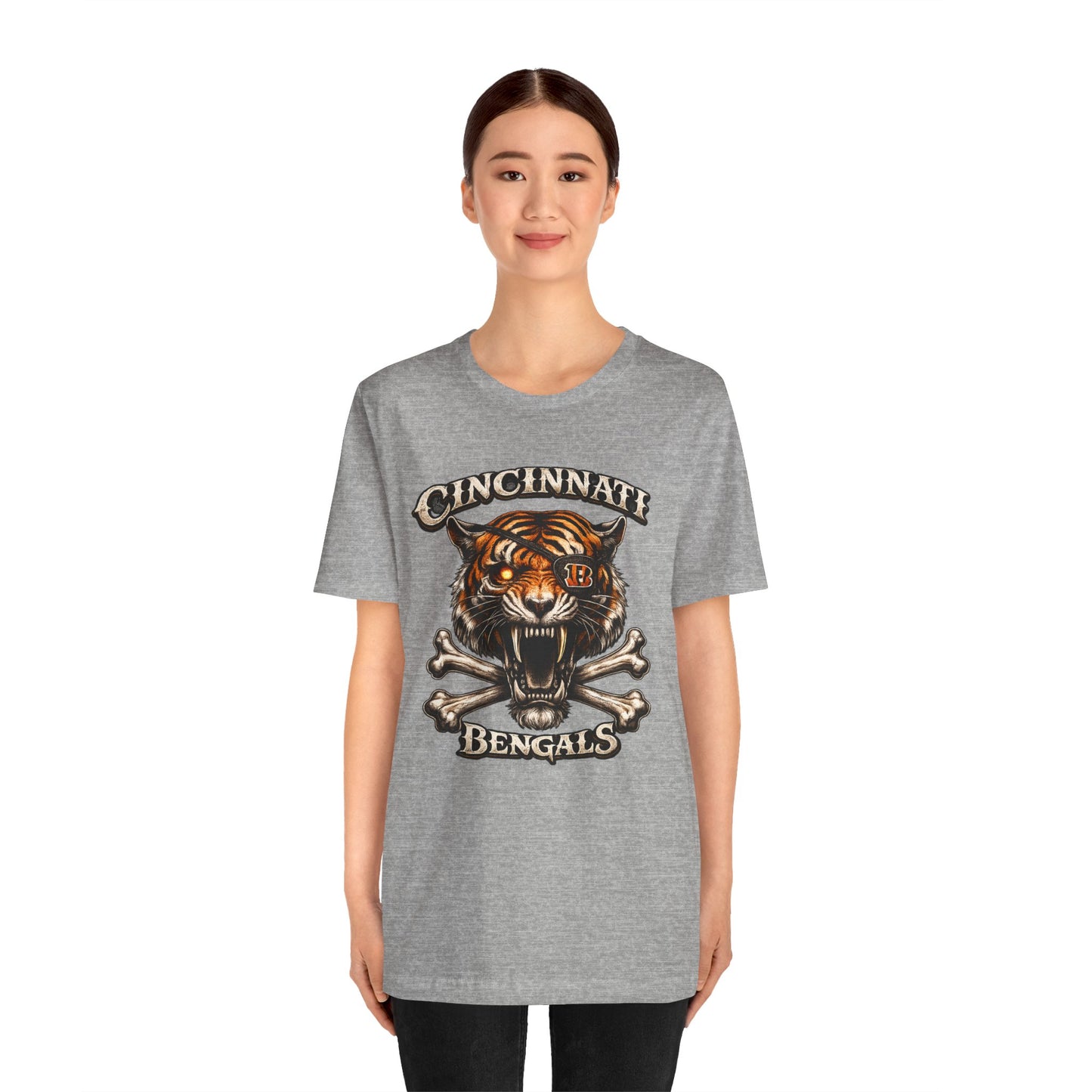 Cincinnati Bengals Tiger Skull T-Shirt — Vintage Football Fan Tee