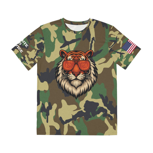 Salute to Service Cool Tiger Camo Tee - Stylish Casual Wear with American Flag