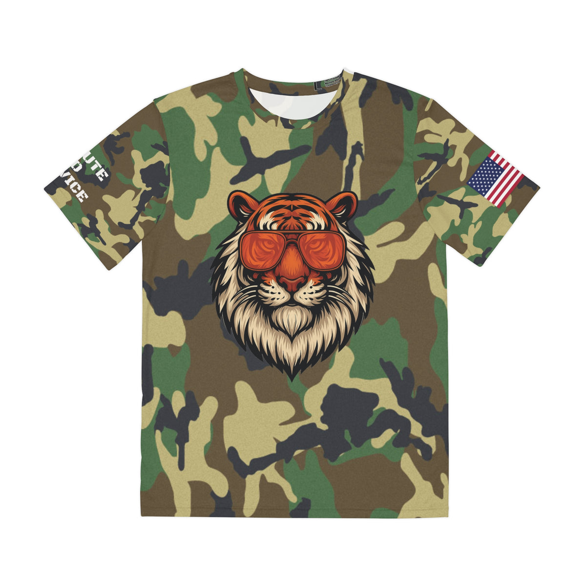 Salute to Service Cool Tiger Camo Tee - Stylish Casual Wear with American Flag