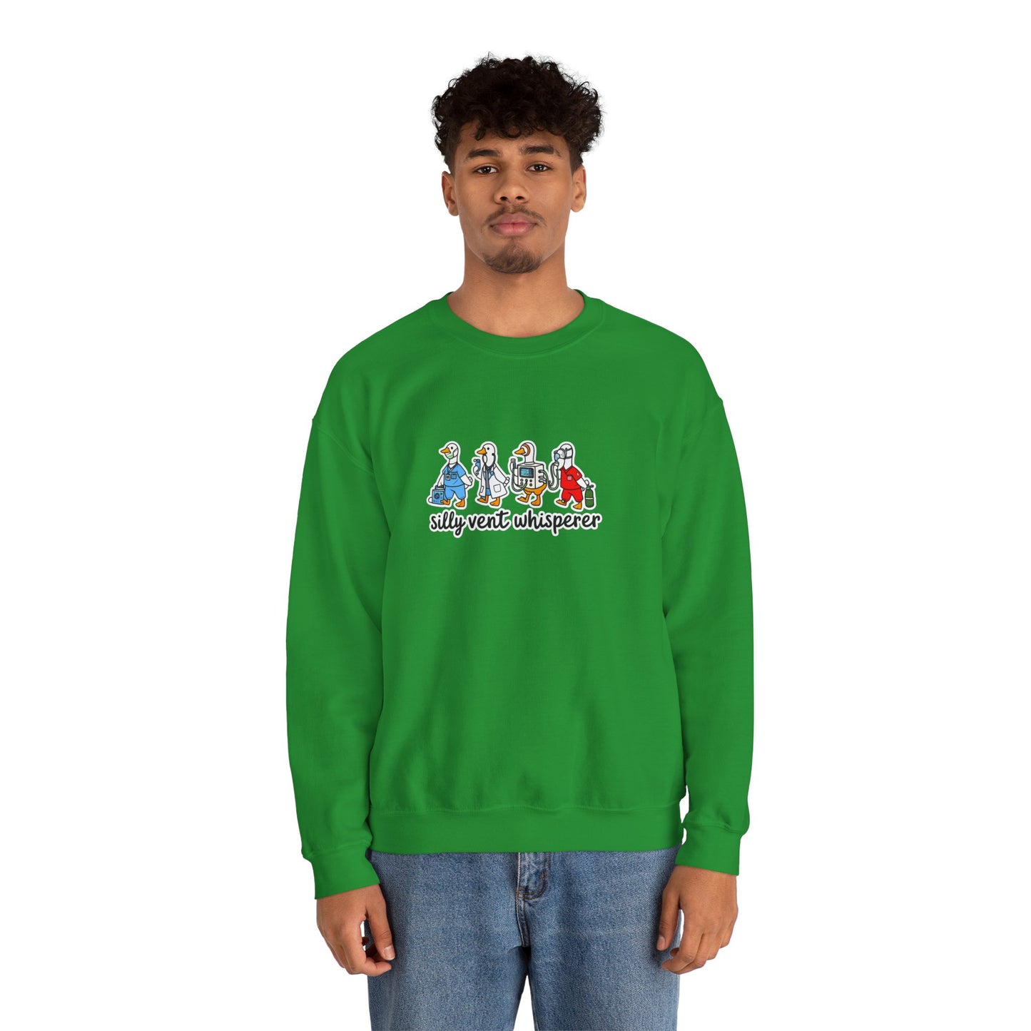 Crewneck Sweatshirt — "Silly Vent Whisperer" Cartoon Characters Graphic