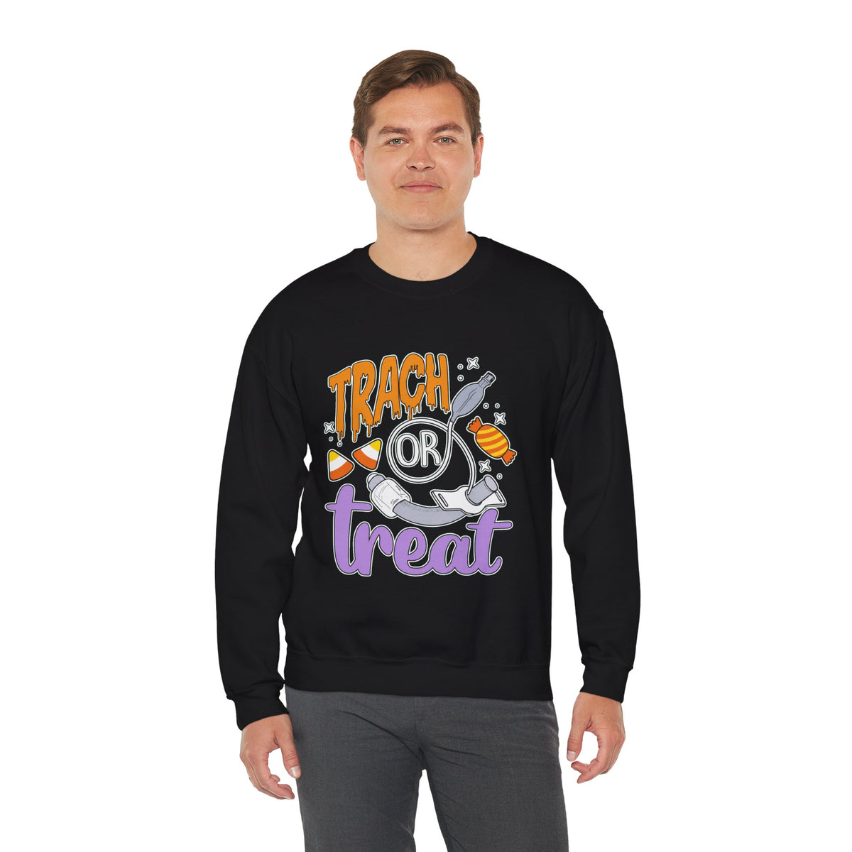 🎃 TRACH OR TREAT CREWNECK SWEATSHIRT 🫁🍬