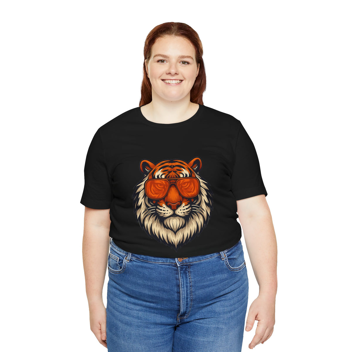 Orange Tint Bengal Cool Tiger Graphic Tee - Unisex Jersey Short Sleeve T-Shirt