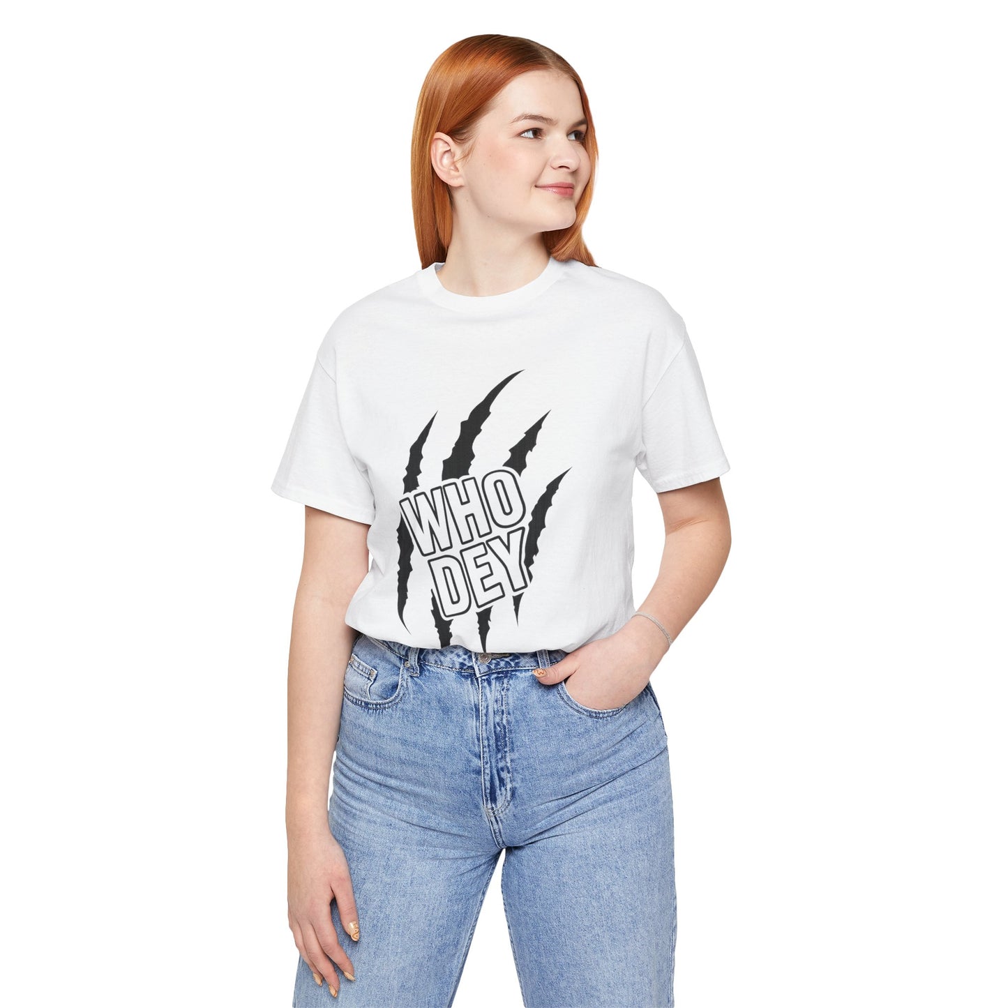 White/Orange/Black Who Dey Claw T-Shirt — Bengals Fan Graphic Tee