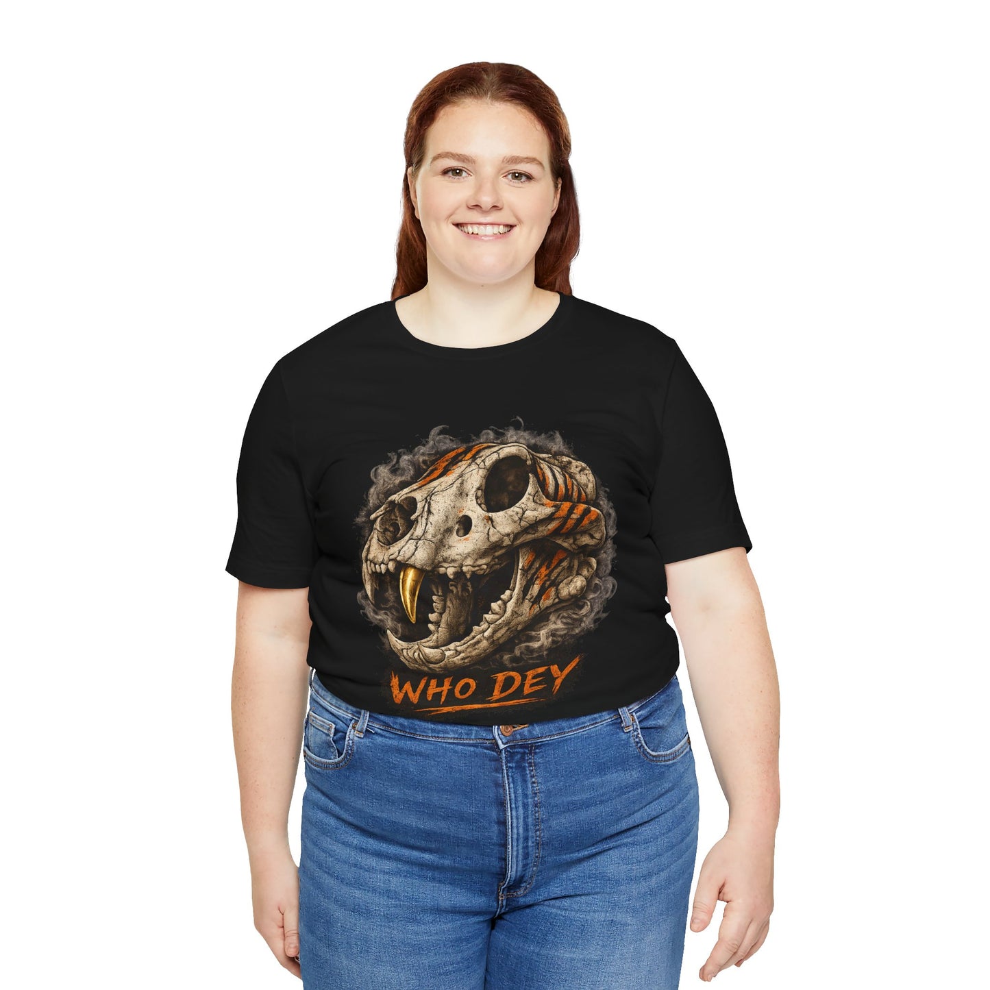 Skull Tiger 'WHO DEY' Tee — Bengals Fan Graphic T-Shirt