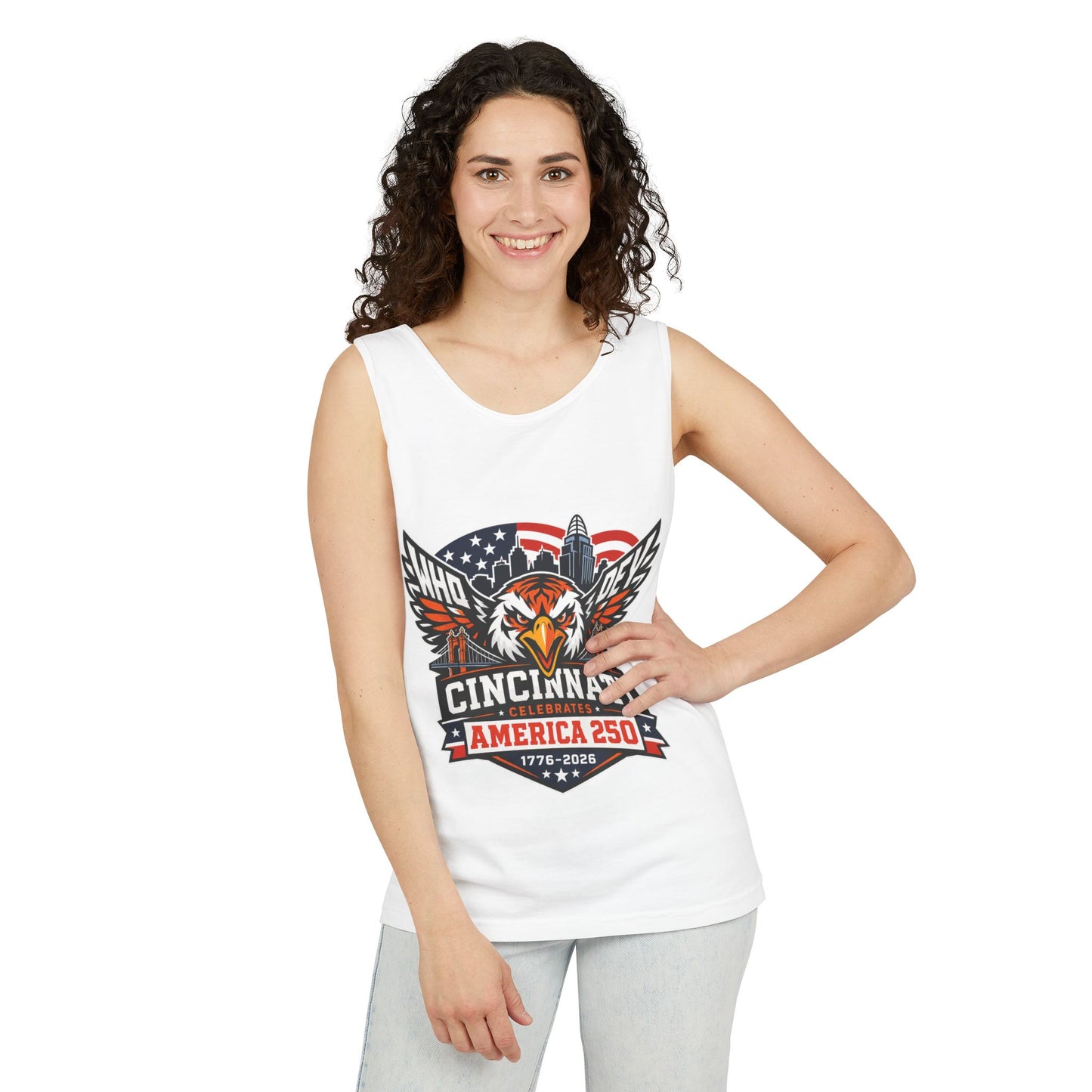 Cincinnati Celebrates America 250 Eagle Tank Top — Patriotic 1776–2026 Celebration Tee
