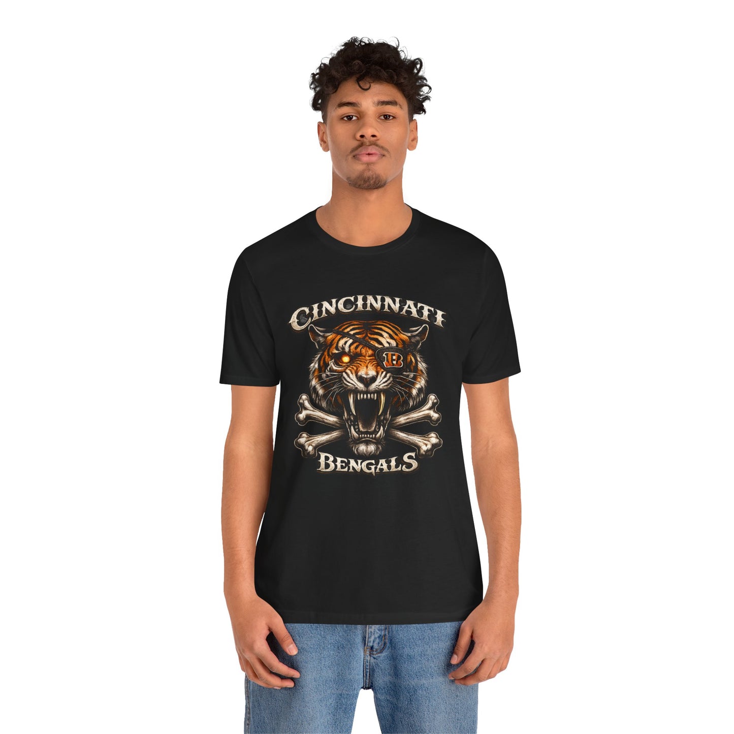 Cincinnati Bengals Tiger Skull T-Shirt — Vintage Football Fan Tee