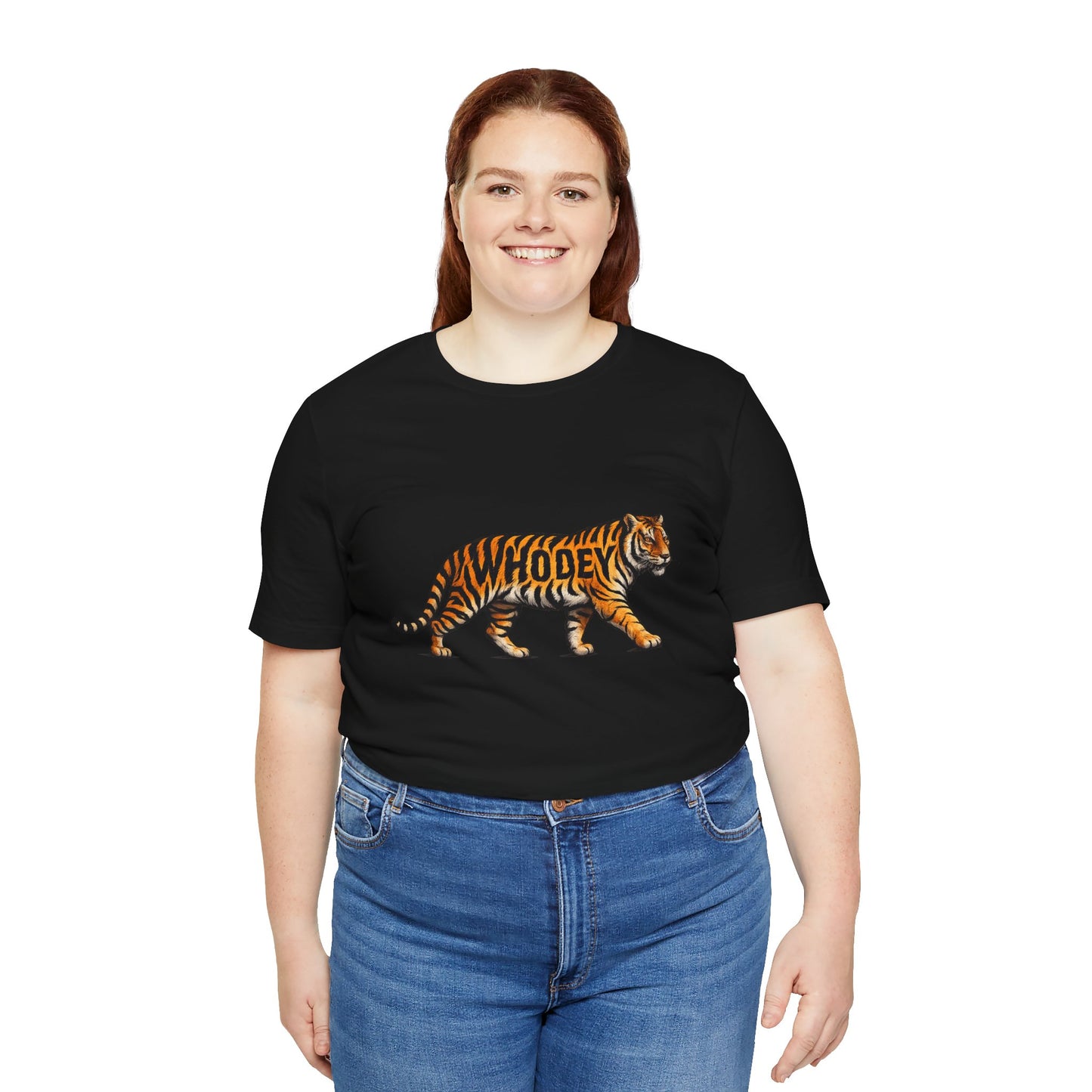 Tiger Graphic Tee — ‘WHODEY’ Vintage Striped Tiger Shirt