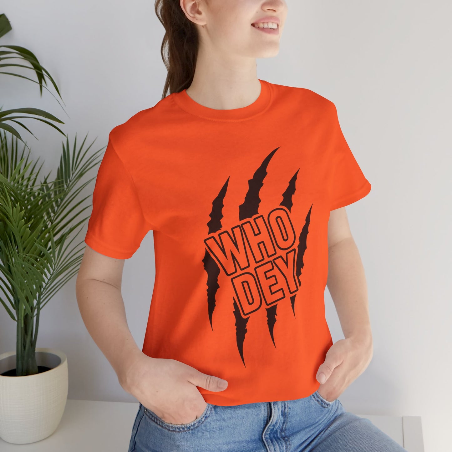 White/Orange/Black Who Dey Claw T-Shirt — Bengals Fan Graphic Tee