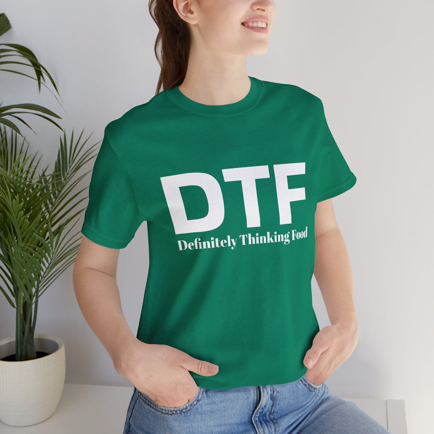DTF 'Definitely Thinking Food' Tee — Funny Foodie Graphic T-Shirt