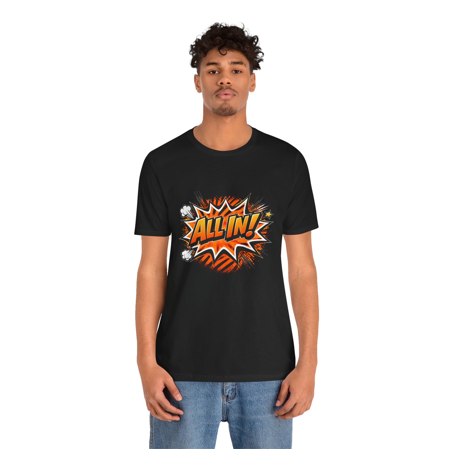 All In! Graphic Tee — Bold Comic Pop Art Shirt