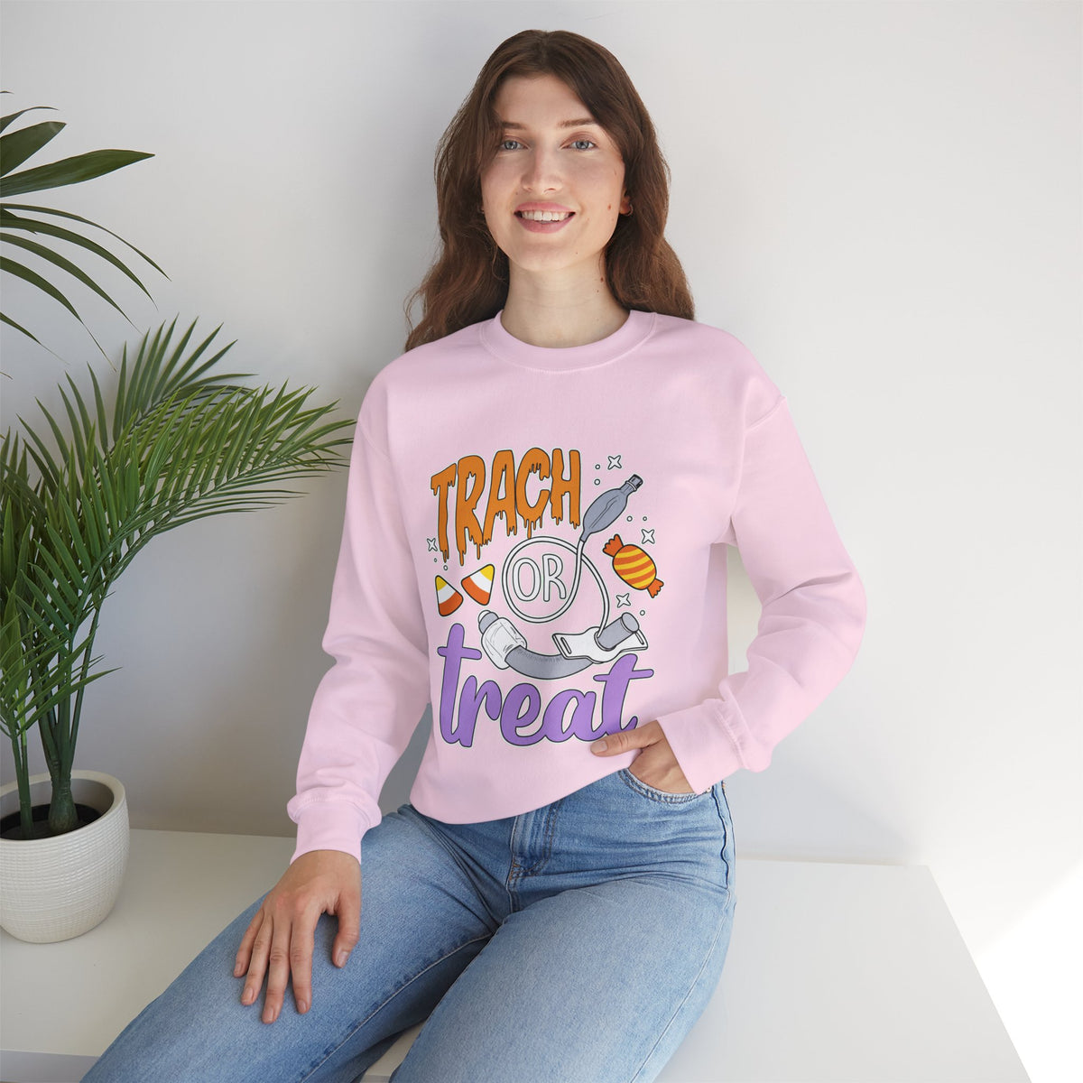 🎃 TRACH OR TREAT CREWNECK SWEATSHIRT 🫁🍬