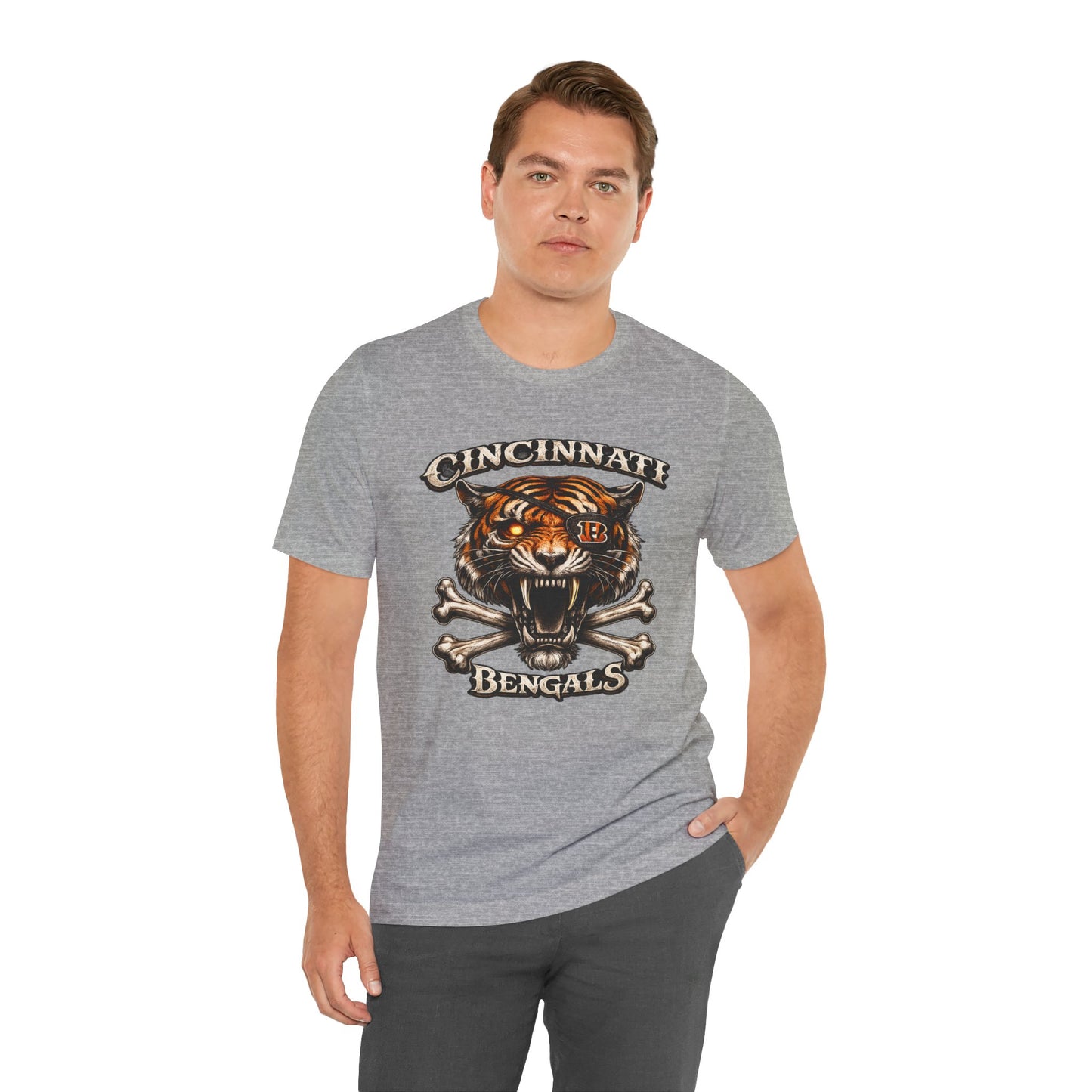 Cincinnati Bengals Tiger Skull T-Shirt — Vintage Football Fan Tee