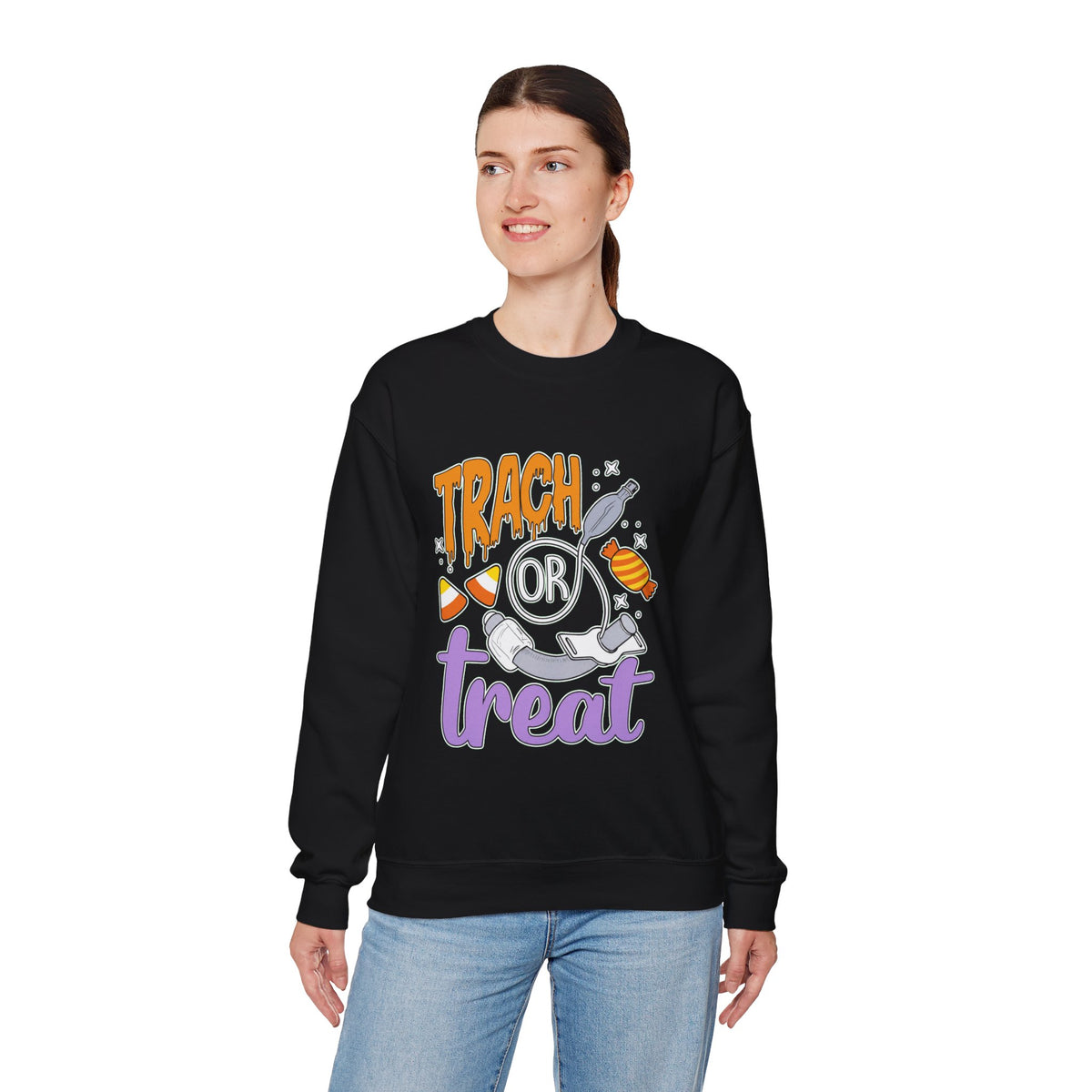 🎃 TRACH OR TREAT CREWNECK SWEATSHIRT 🫁🍬