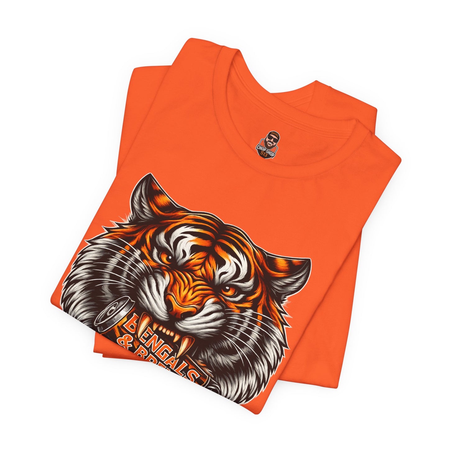 Bengals and Brews Football Tee — Bengals Fans Pride Orange Shirt