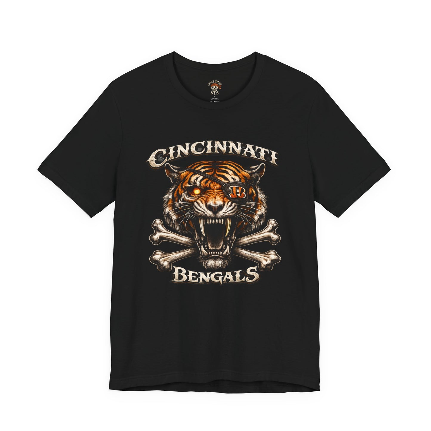Cincinnati Bengals Tiger Skull T-Shirt — Vintage Football Fan Tee