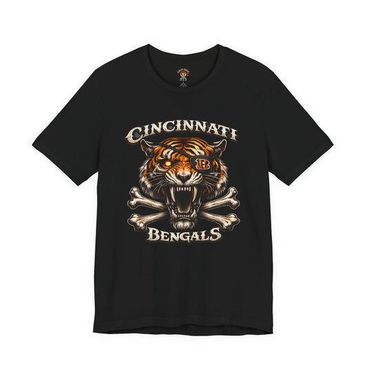 Cincinnati Bengals Tiger Skull T-Shirt — Vintage Football Fan Tee