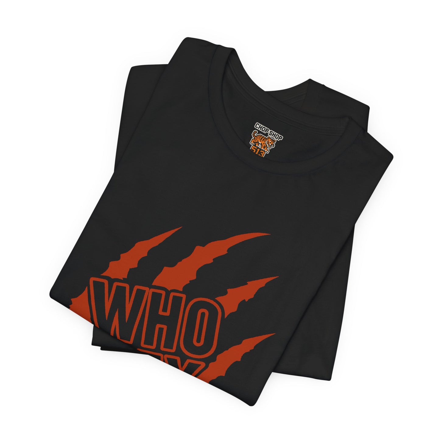White/Orange/Black Who Dey Claw T-Shirt — Bengals Fan Graphic Tee