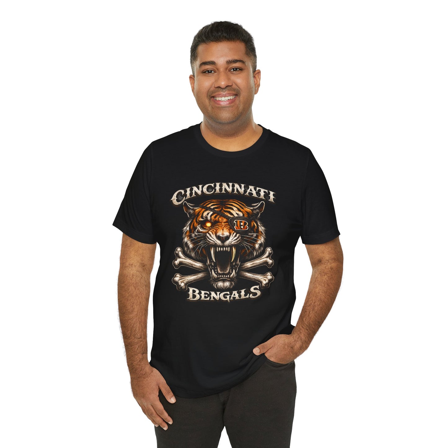 Cincinnati Bengals Tiger Skull T-Shirt — Vintage Football Fan Tee