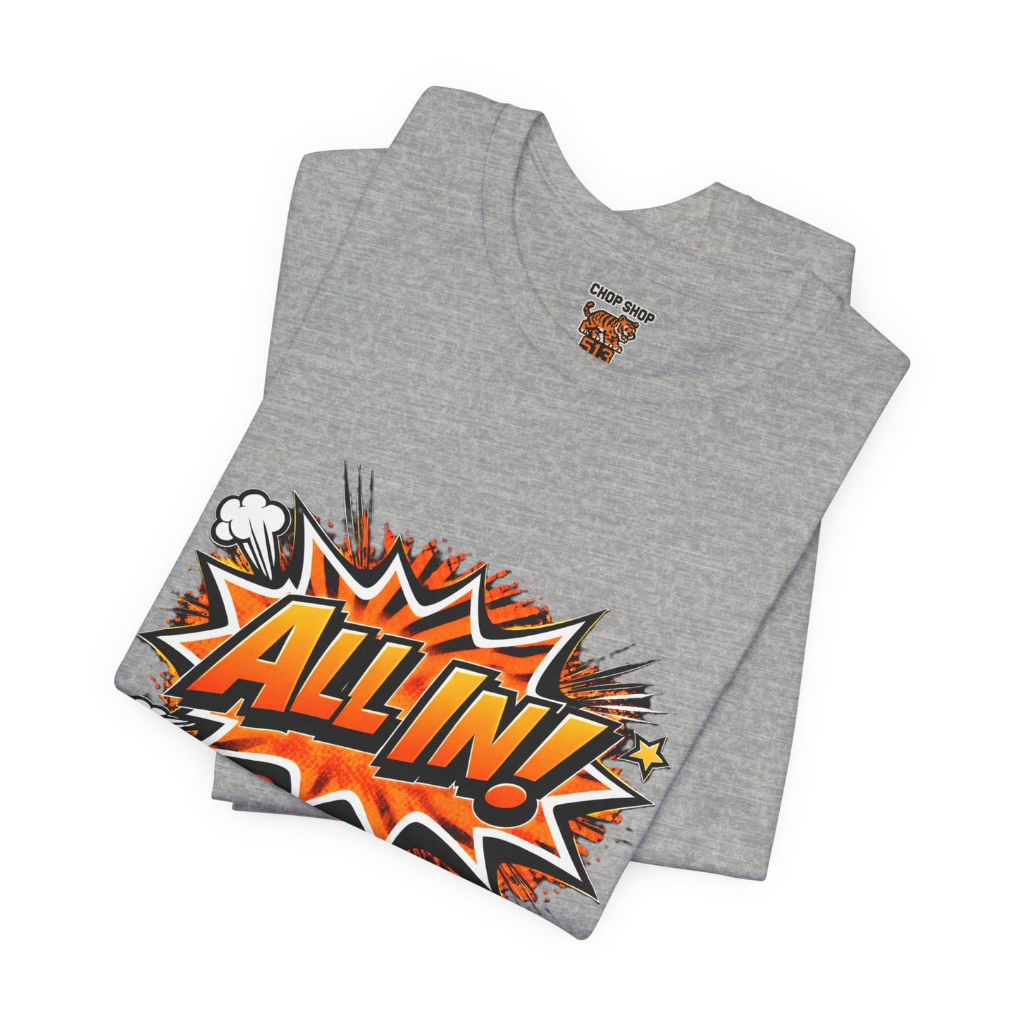 All In! Graphic Tee — Bold Comic Pop Art Shirt