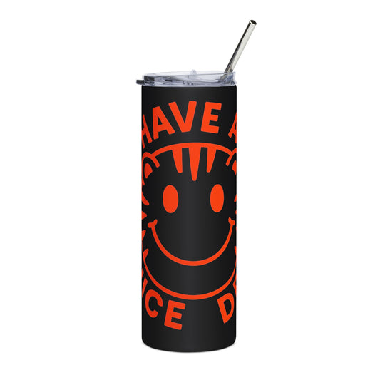 20oz Tumbler — 'Have A Nice Day' Neon Smile Stainless Steel Travel Cup