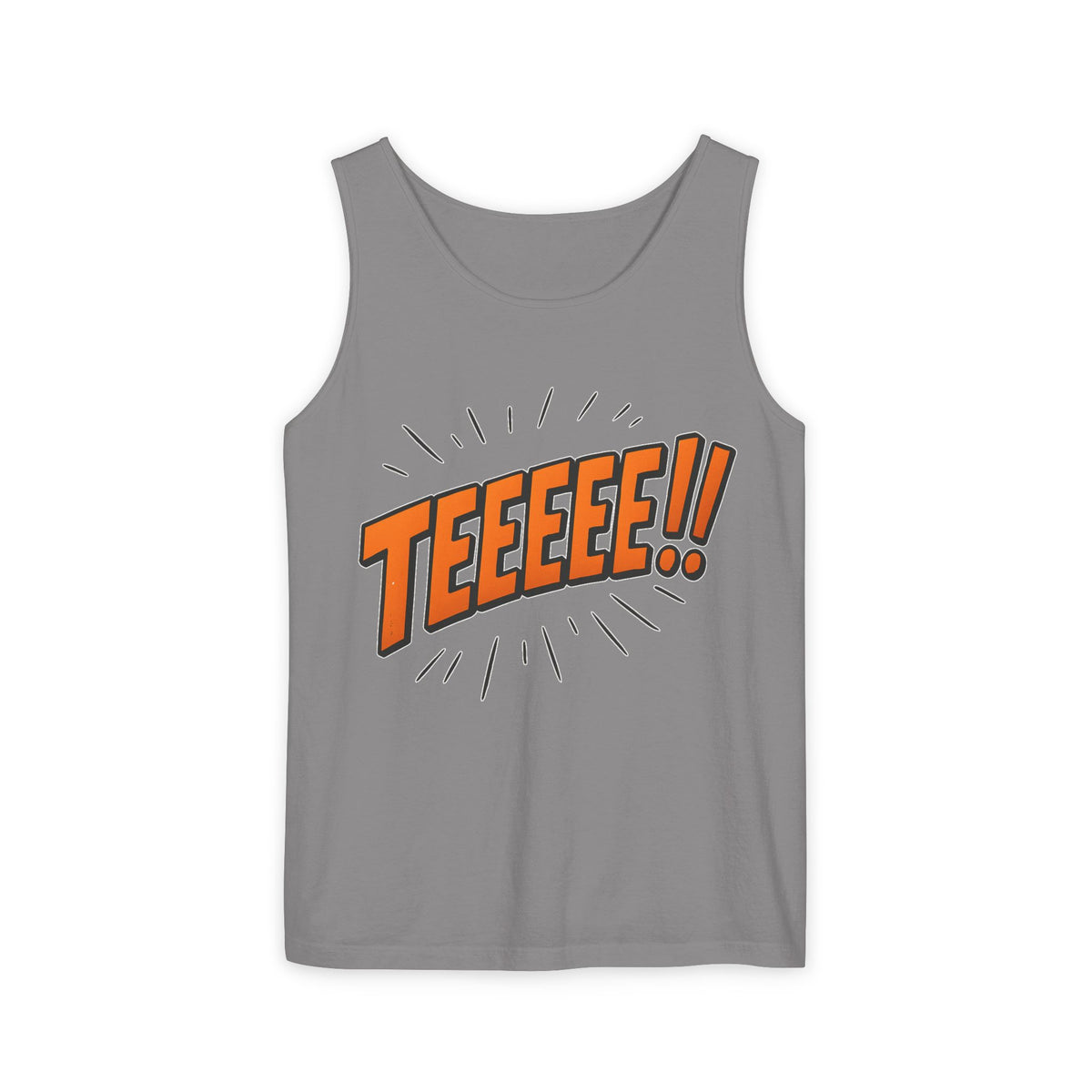 TEEEEE!! -Fun Graphic Tank Top Summer Essential, Unisex Apparel, Beachwear, Gift Idea, Festival Outfit