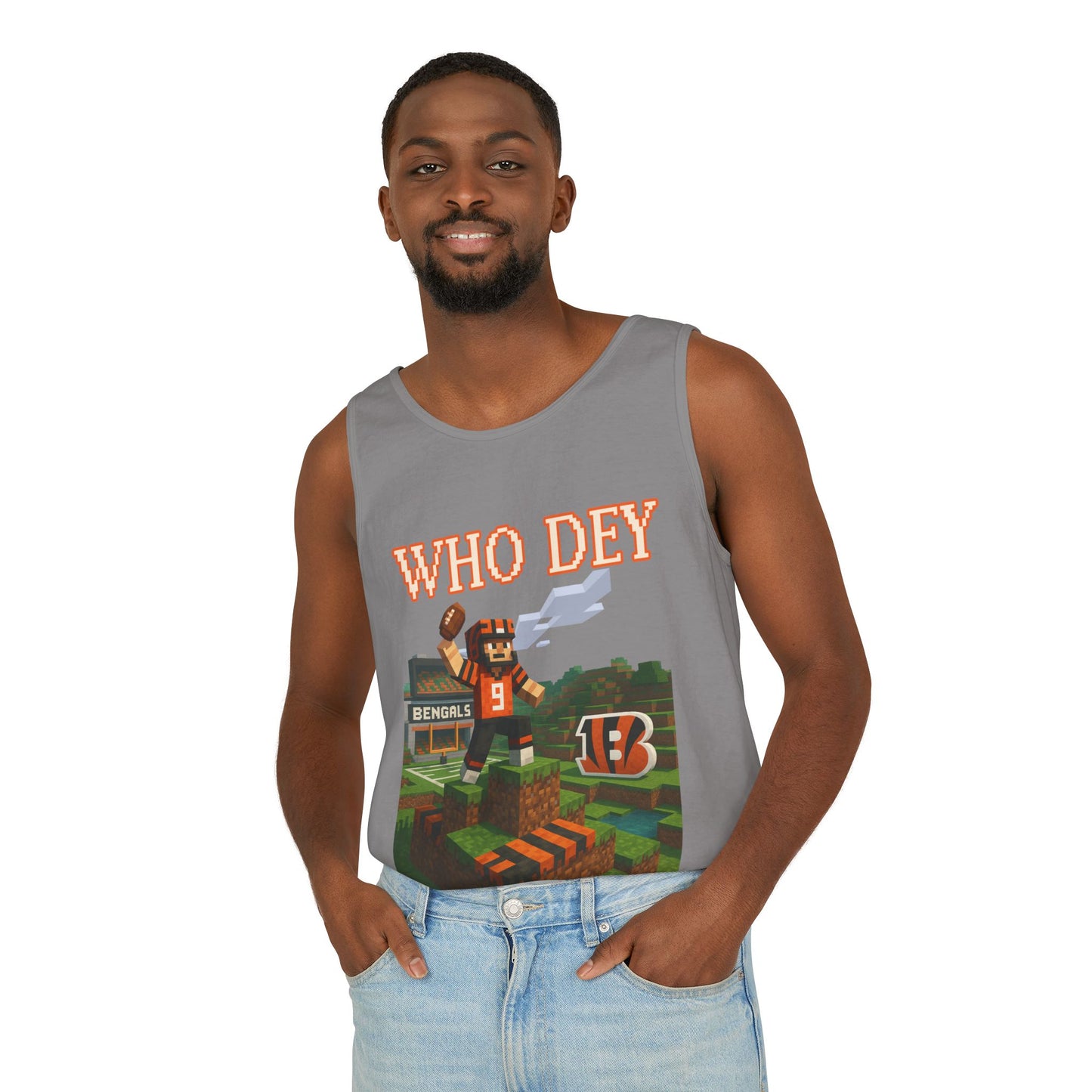 Cincinnati Bengals Tank Top | Gamer Style | Who Dey Sports Shirt | Comfortable Summer Wear | Gift for Fans & Gamers