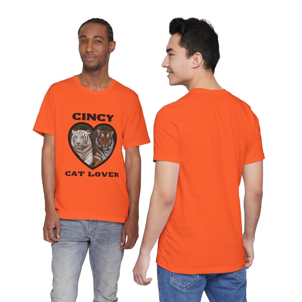 🧡 Cincy Cat Lover Tee | Big Cat Heart Graphic Shirt