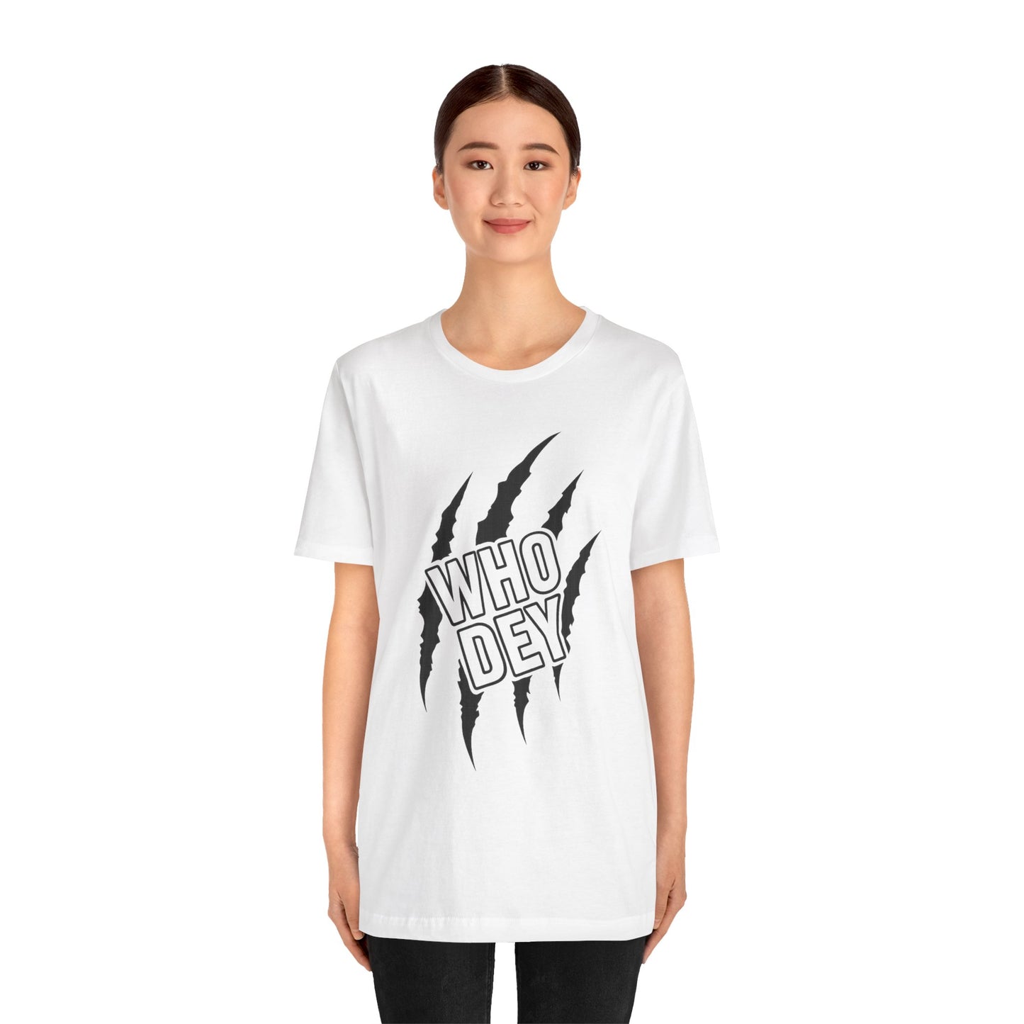 White/Orange/Black Who Dey Claw T-Shirt — Bengals Fan Graphic Tee