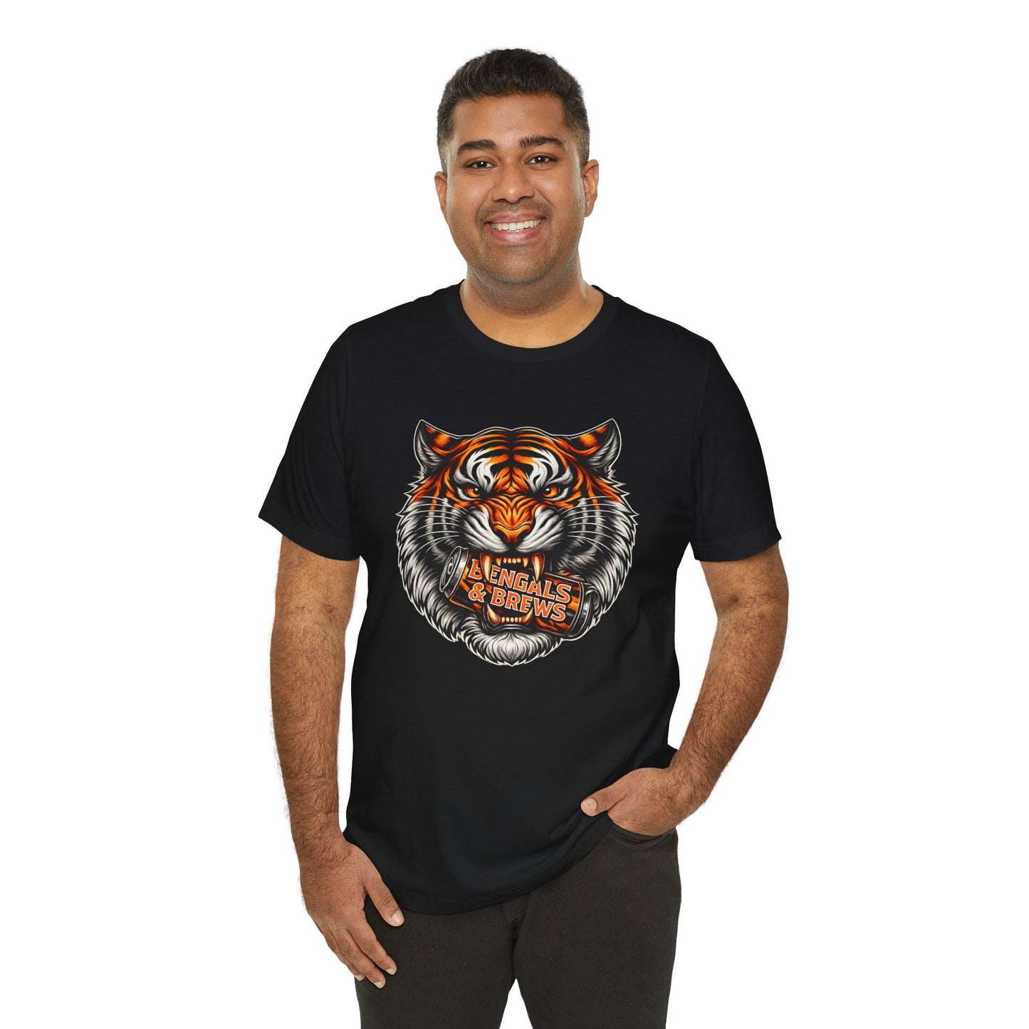 Bengals and Brews Football Tee — Bengals Fans Pride Orange Shirt
