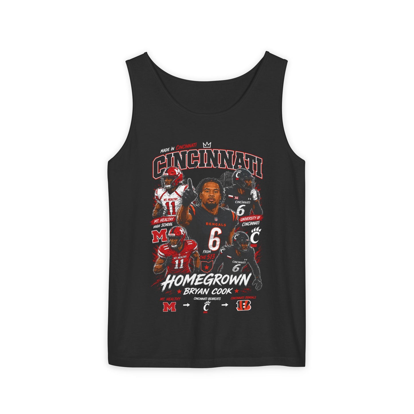 Cincinnati 'Homegrown Bryan Cook' Football Tank Top