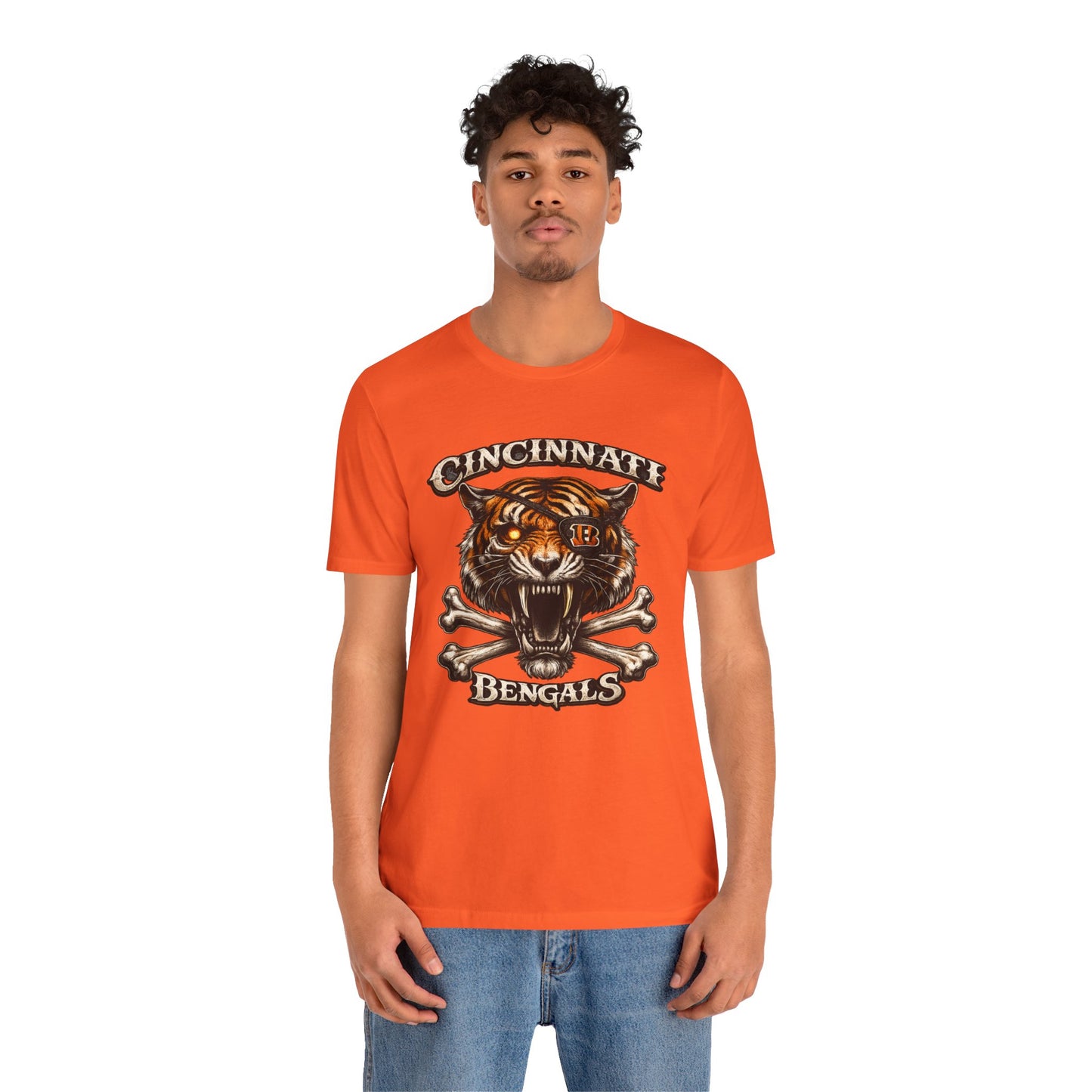 Cincinnati Bengals Tiger Skull T-Shirt — Vintage Football Fan Tee