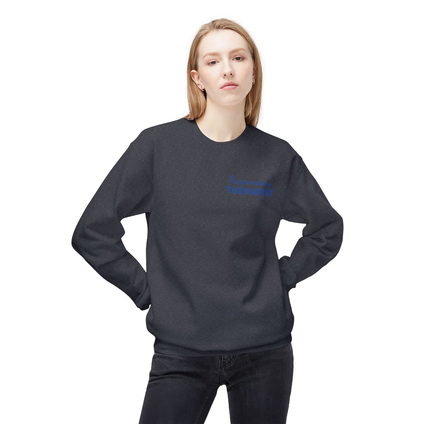 Breathing Anatomy Crewneck Sweatshirt — "It's Just Breathing" Pulmonary Science Pullover