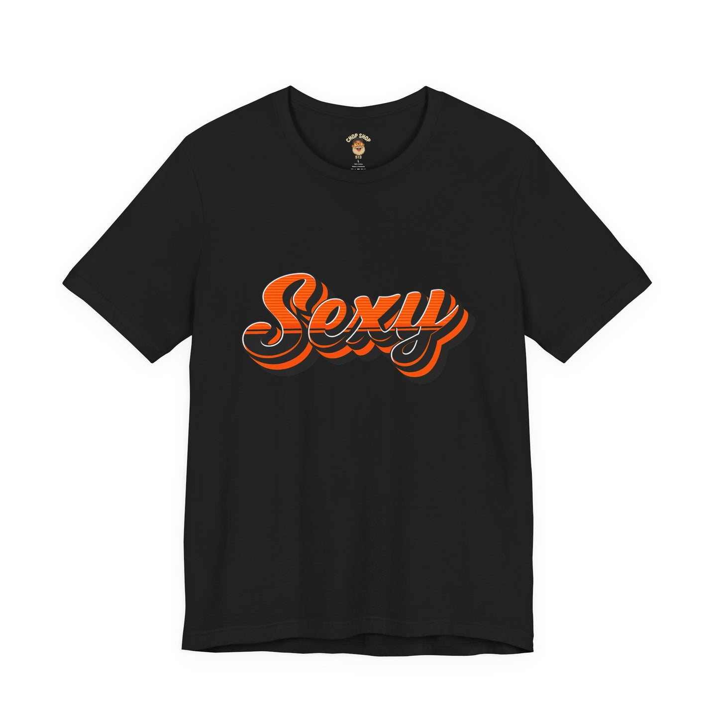 Sexy Dexy Retro Script Tee — Vintage Orange Layered Lettering T-Shirt