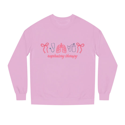 Respiratory Therapy Crewneck Sweatshirt — 'cancer therapy' Pink Ribbon Medical Design
