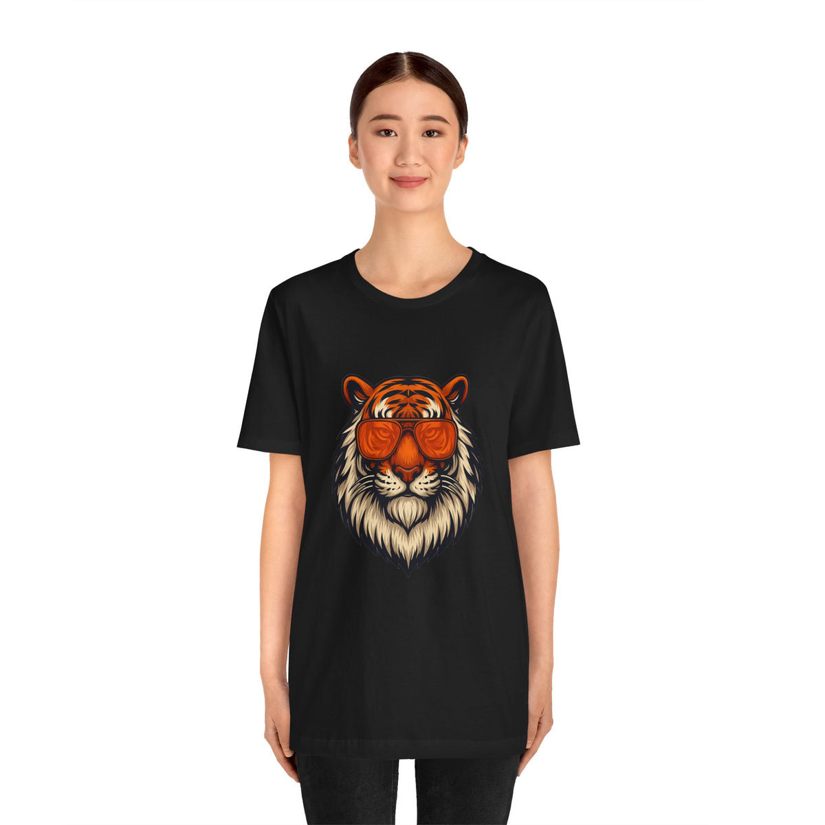 Orange Tint Bengal Cool Tiger Graphic Tee - Unisex Jersey Short Sleeve T-Shirt