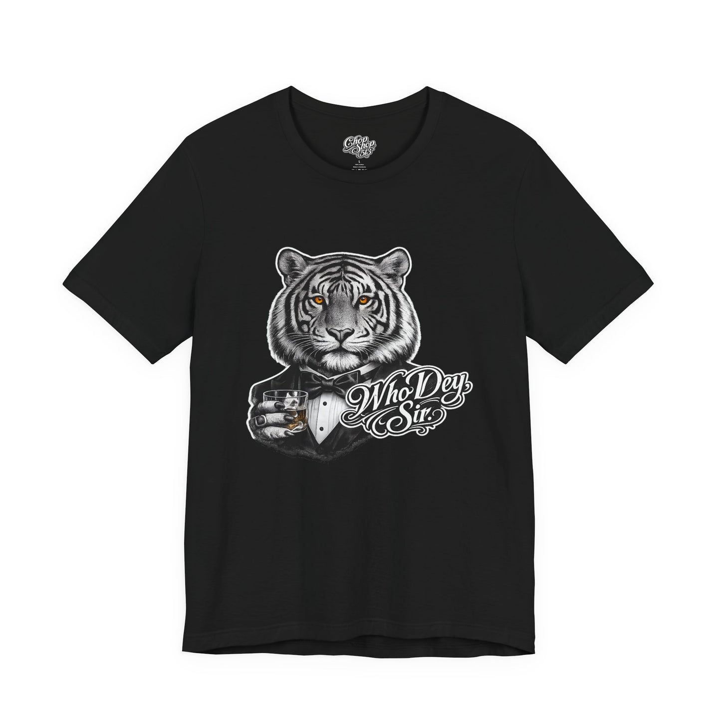 Tiger Tuxedo Tee — "Who Dey Sir" Graphic Shirt for Bengals Fans