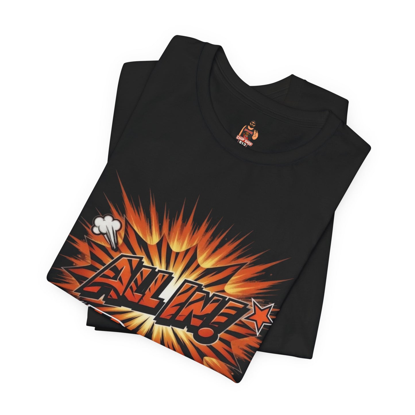 All In! Who Dey! Bengals Fan T-Shirt – All In Comic Burst Tee