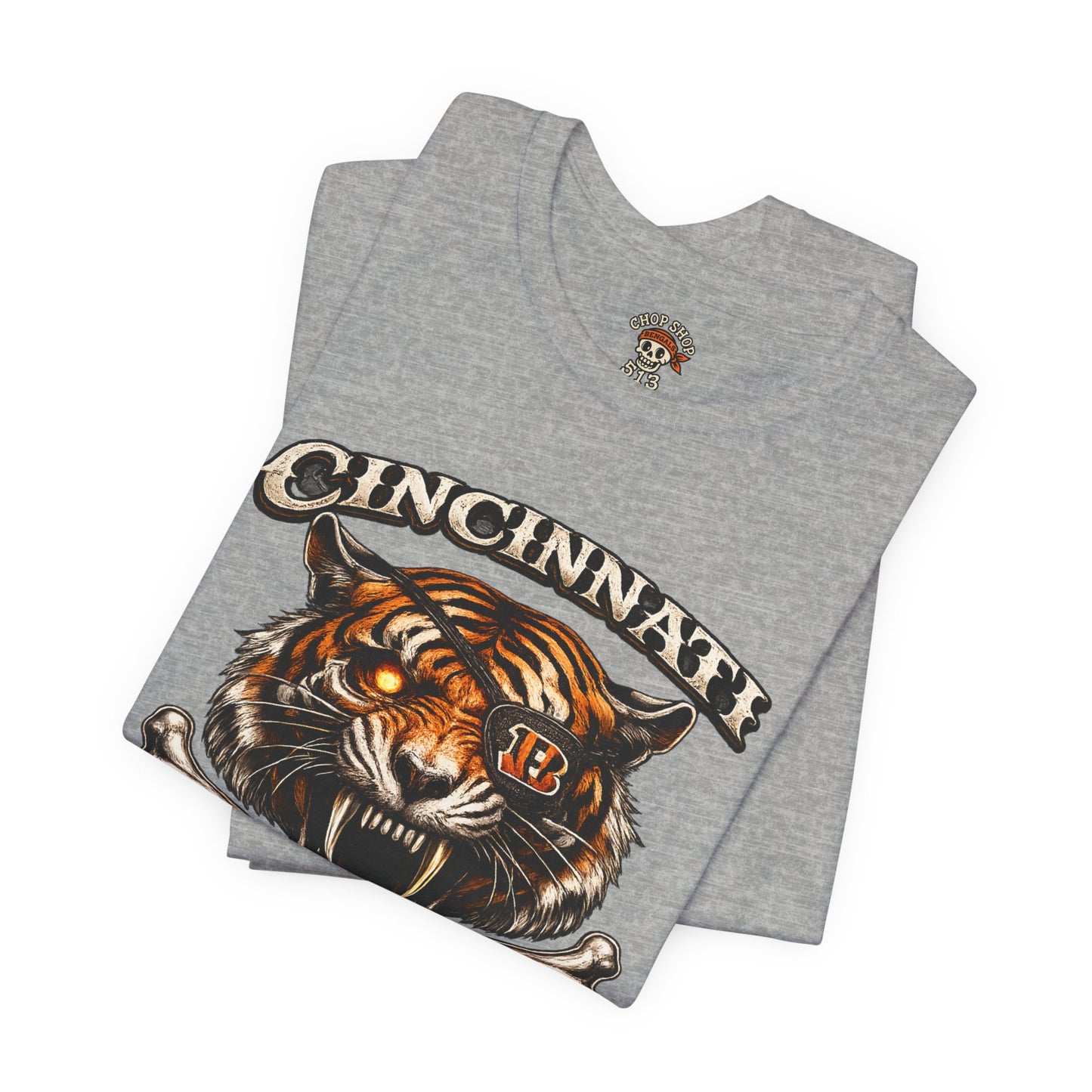 Cincinnati Bengals Tiger Skull T-Shirt — Vintage Football Fan Tee