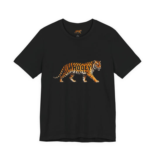 Tiger Graphic Tee — ‘WHODEY’ Vintage Striped Tiger Shirt