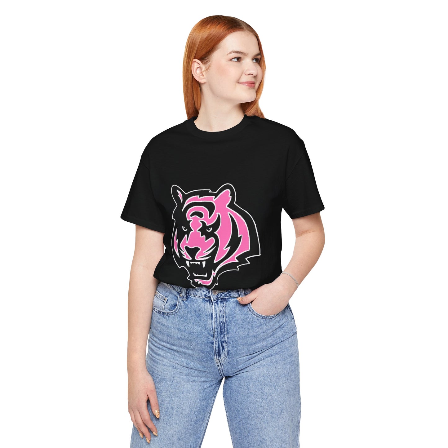 Pink Bengal Breast Cancer Awareness Spirit Unisex Jersey Short Sleeve Tee