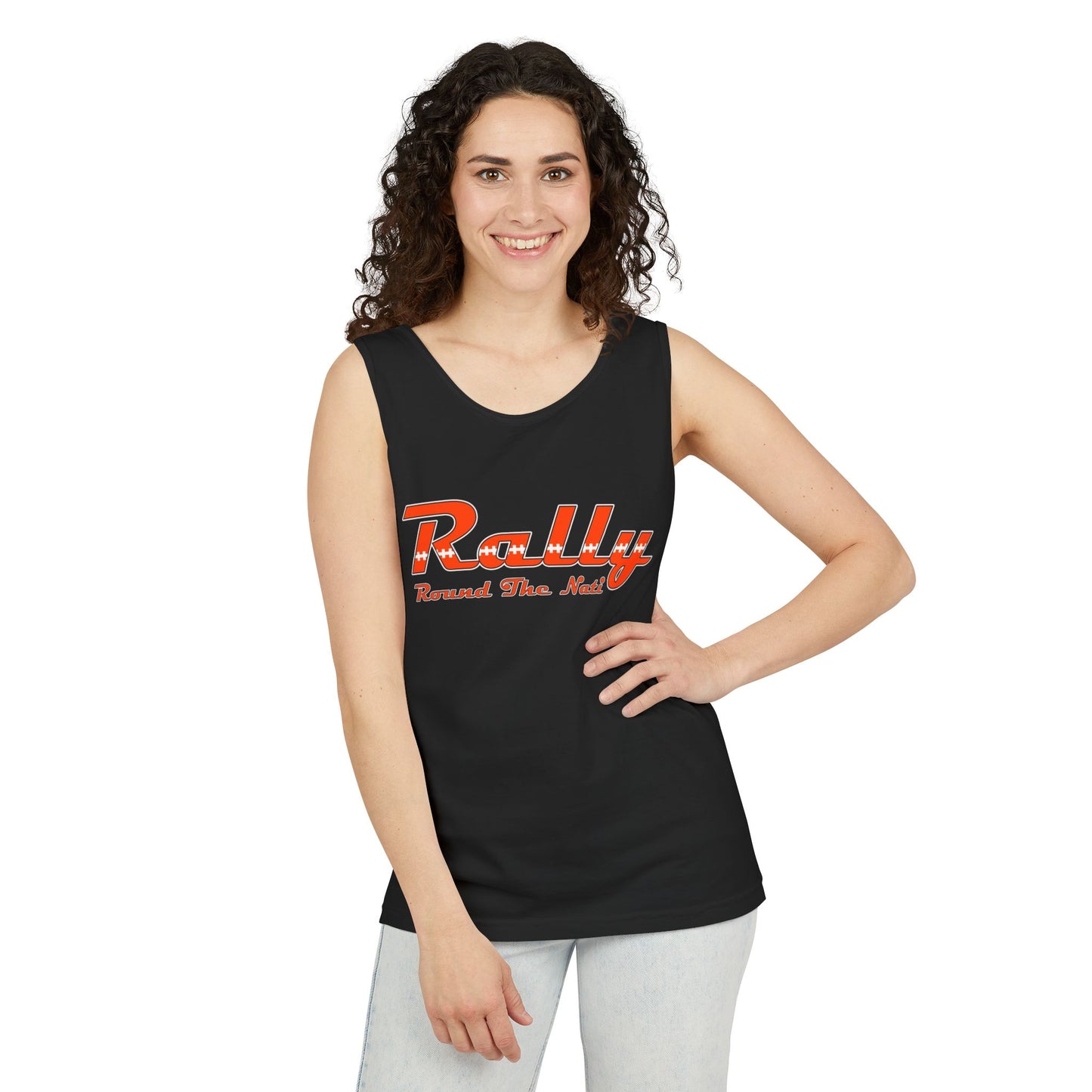 Rally Tank Top, Casual Summer Shirt, Outdoor Activity Gear, Workout & Beachwear, Perfect Gift for Sports Enthusiasts