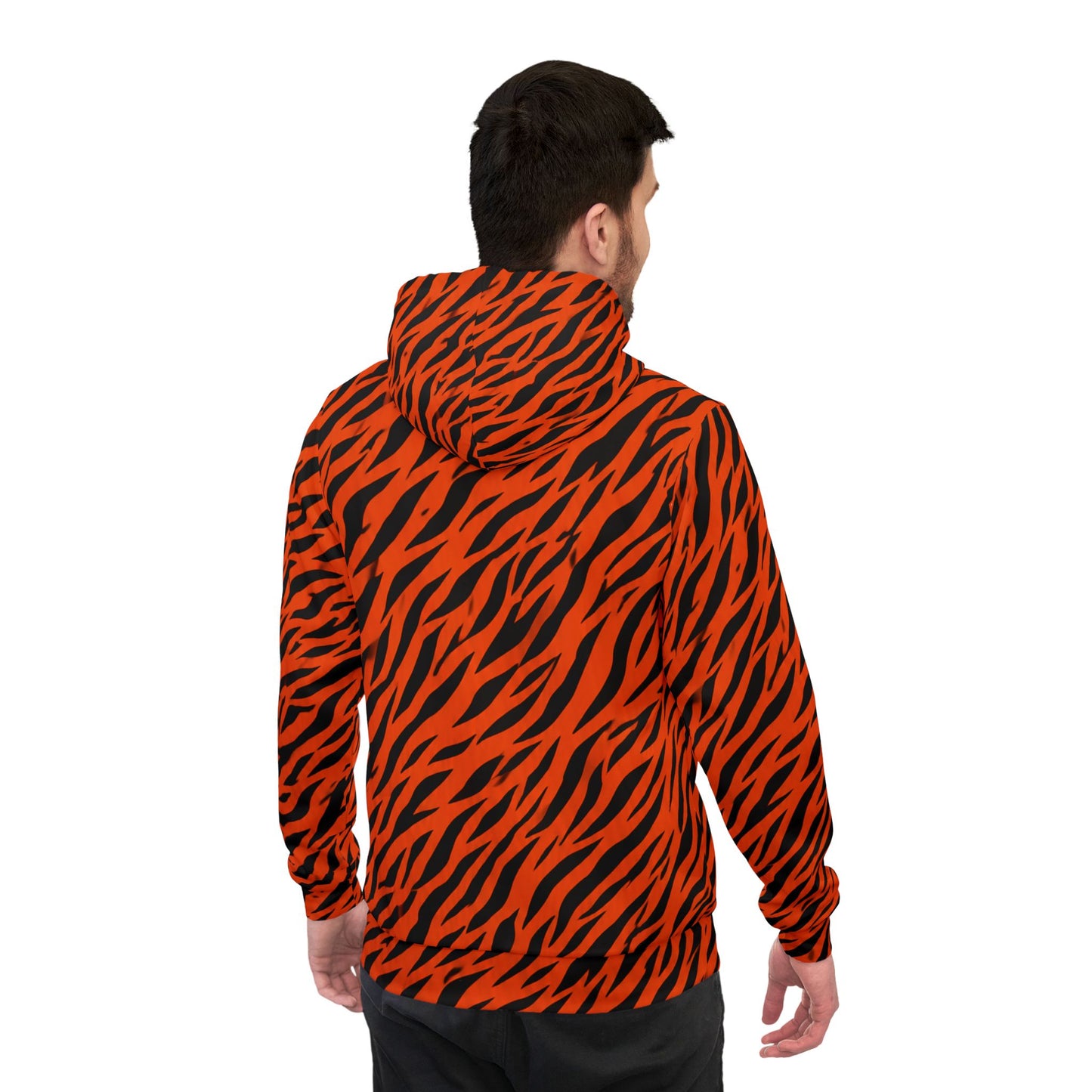Bengal Mania Athletic Hoodie — Orange Tiger Stripe All-Over Print