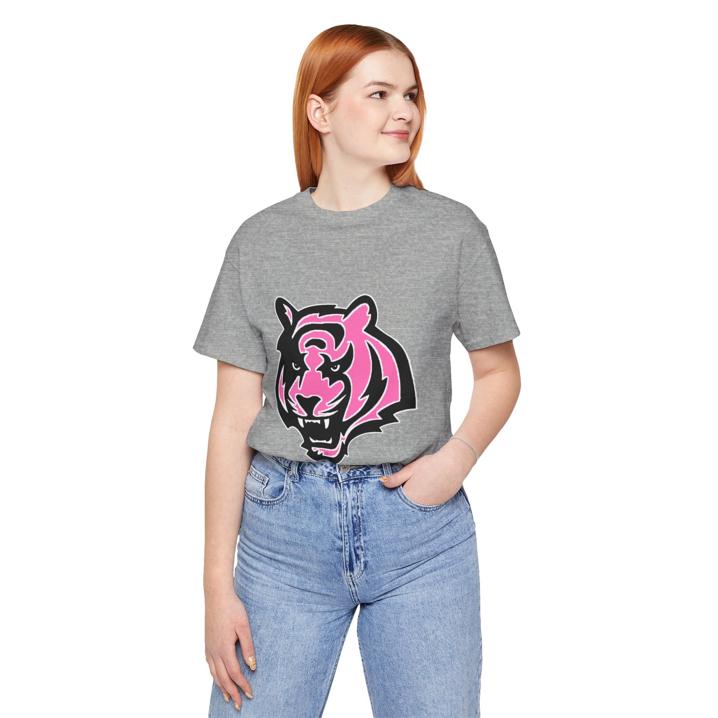 Pink Bengal Breast Cancer Awareness Spirit Unisex Jersey Short Sleeve Tee