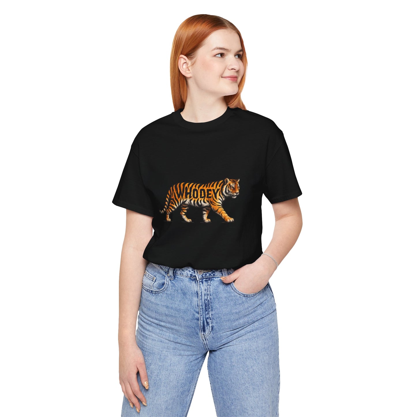 Tiger Graphic Tee — ‘WHODEY’ Vintage Striped Tiger Shirt