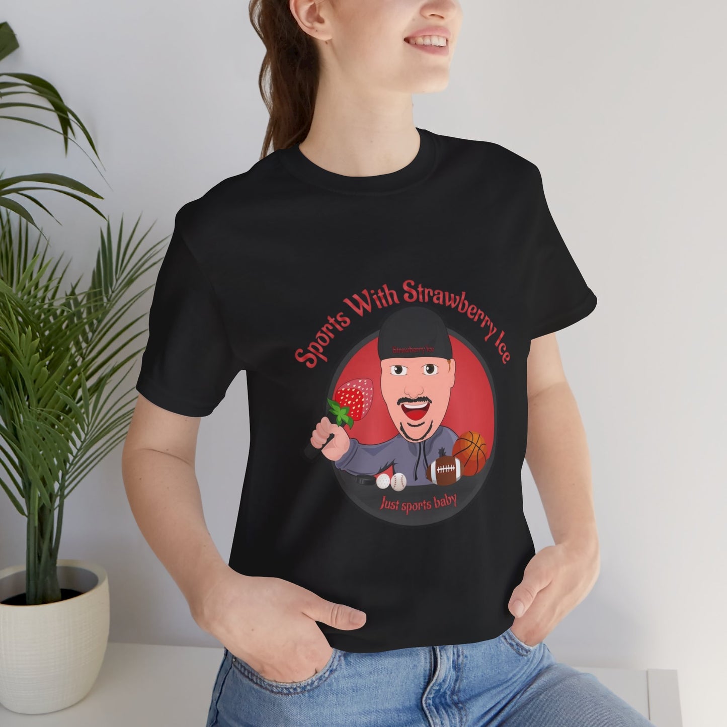 Sports with Strawberry Ice Podcast logo tee