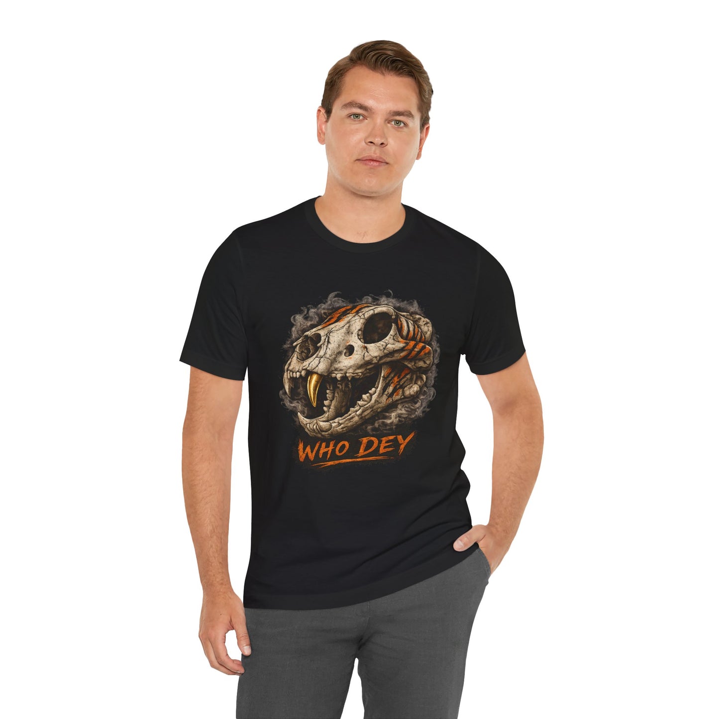 Skull Tiger 'WHO DEY' Tee — Bengals Fan Graphic T-Shirt