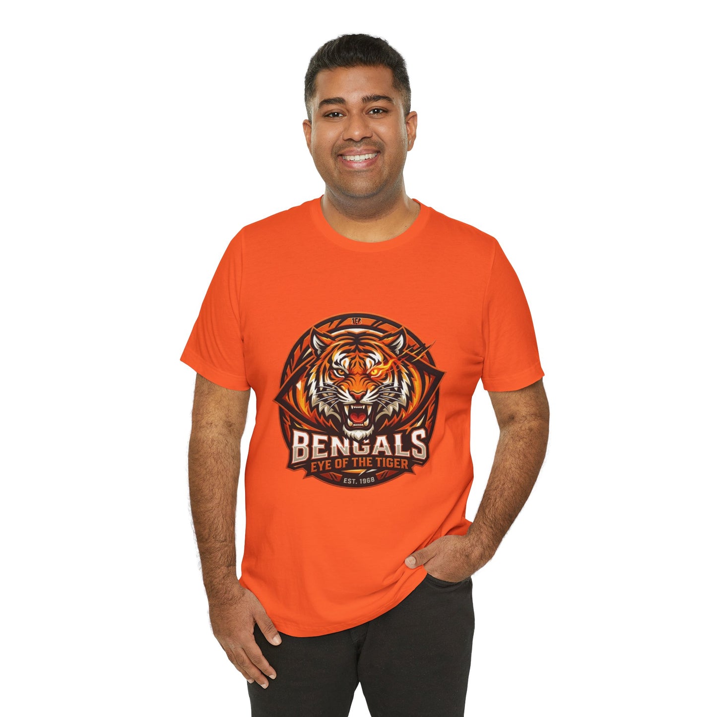 Bengals 'Eye of the Tiger' Graphic Tee – Bold Orange Fan Shirt